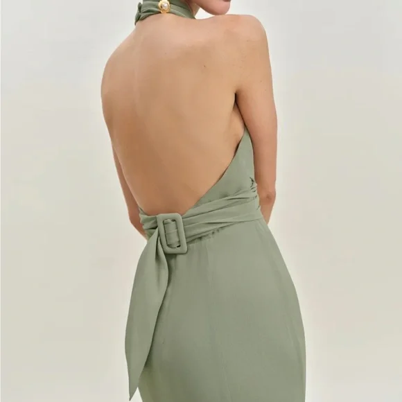Reformation Green Halter Gown - Picture 2 of 4